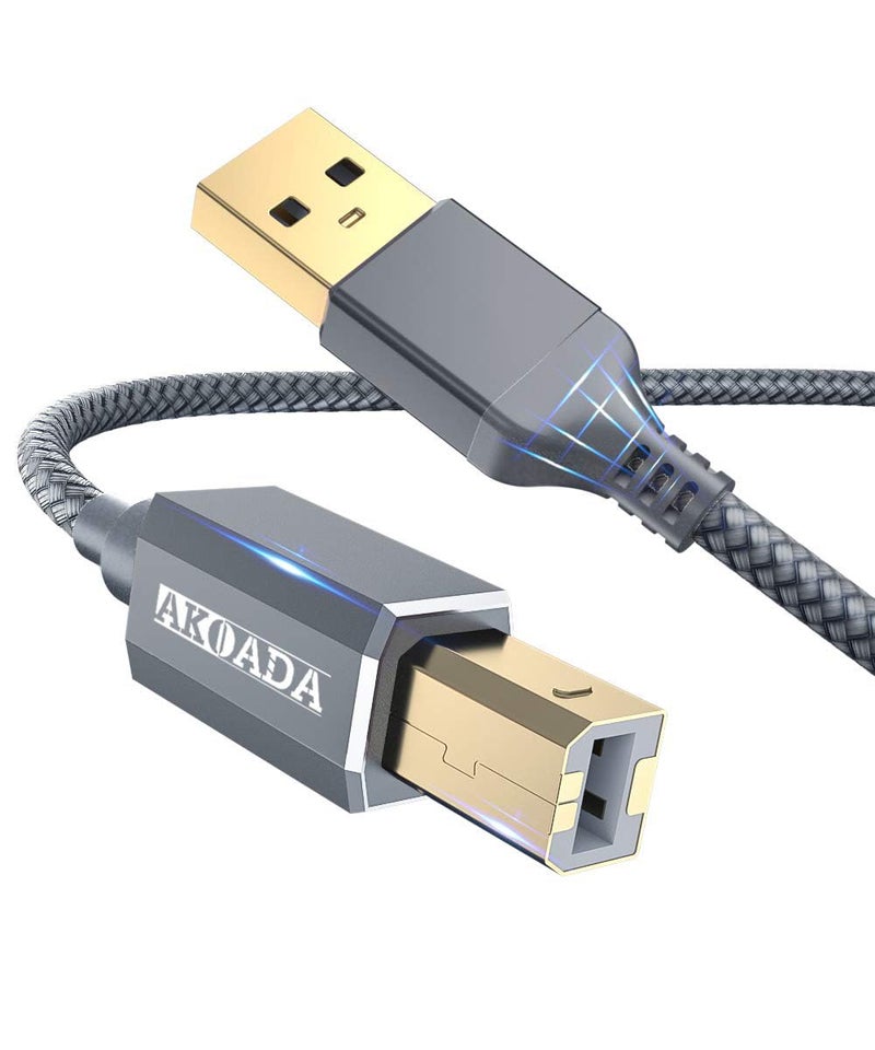 AkoaDa Printer Cable 15 ft, USB-A to USB-B 2.0 Cable High Speed Printer Scanner Cord Type A Male to B Male Cables Compatible with HP, Canon, Dell, Epson, Lexmark, Xerox, Samung and More - Image 1
